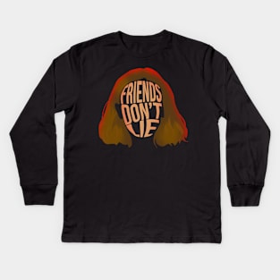 Eleven Friends Don't Lie on Black Kids Long Sleeve T-Shirt